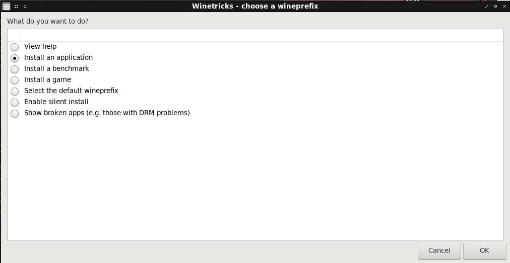 Winetricks - Install an Application