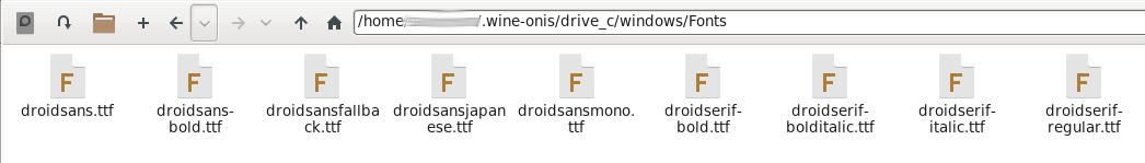 Contents of Windows Fonts Folder